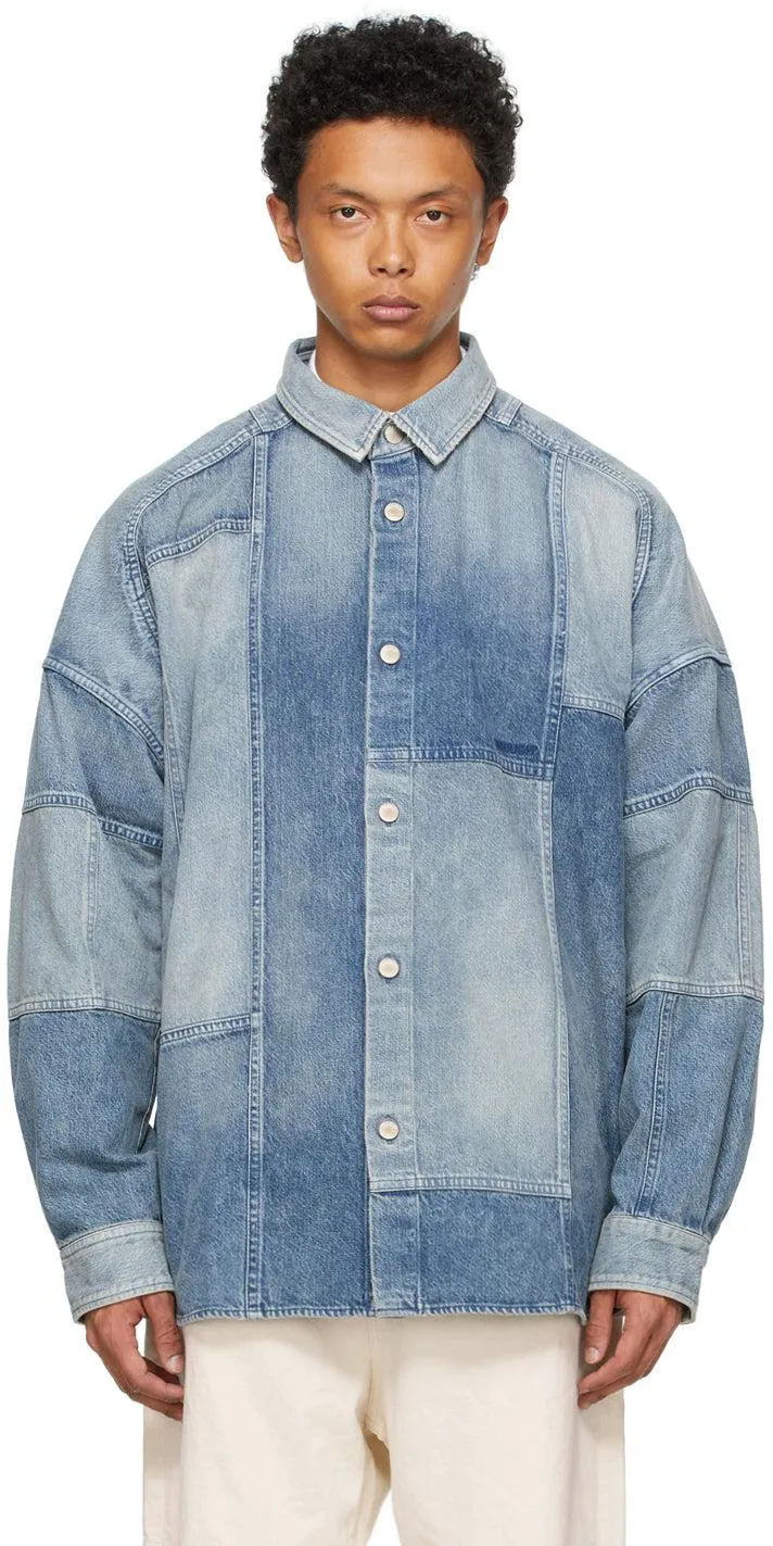 AMBUSH Blue Denim Patchwork Shirt