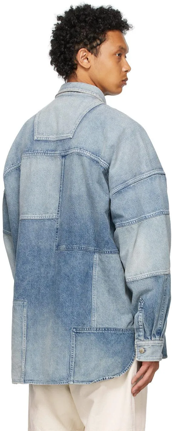 AMBUSH Blue Denim Patchwork Shirt