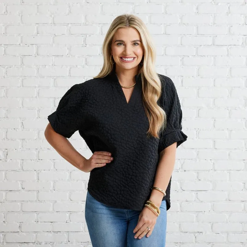 Annie Quilted Top Black