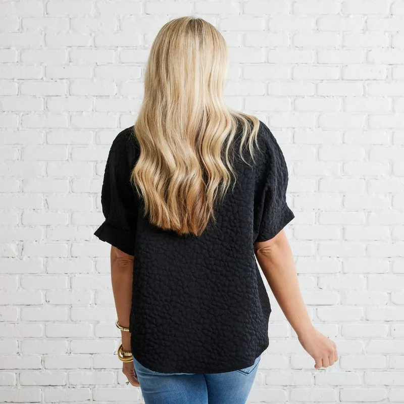 Annie Quilted Top Black