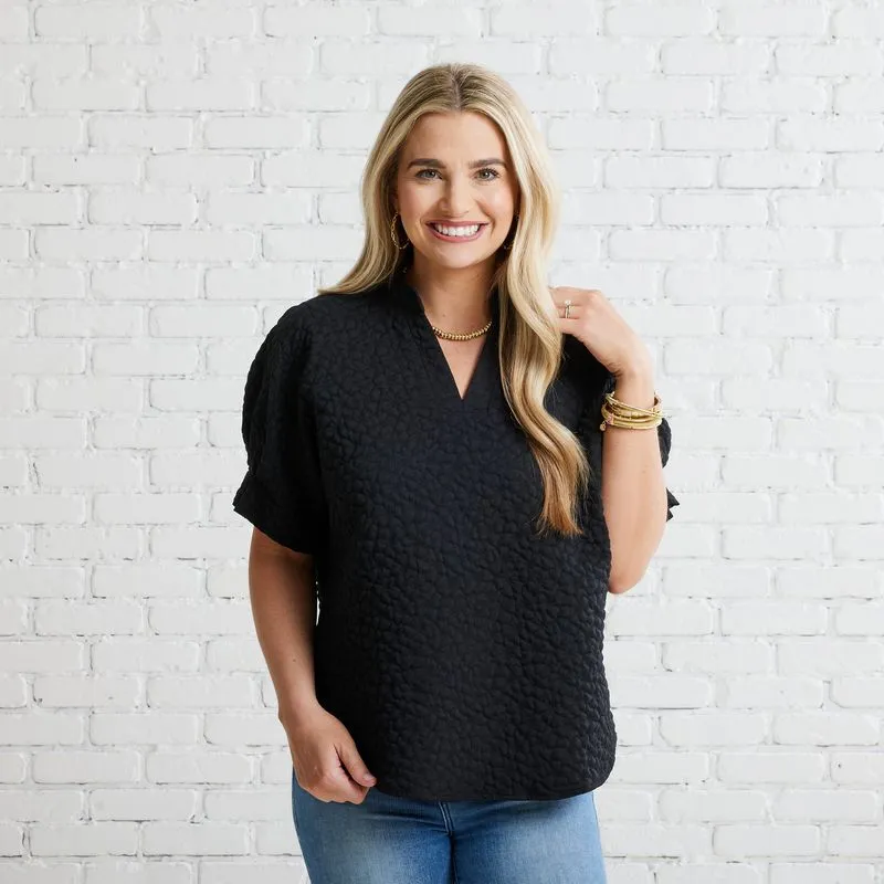 Annie Quilted Top Black