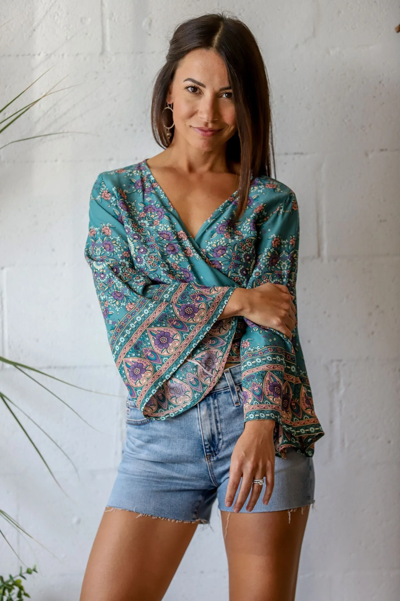 Bahama Wrap Top - Sage Green