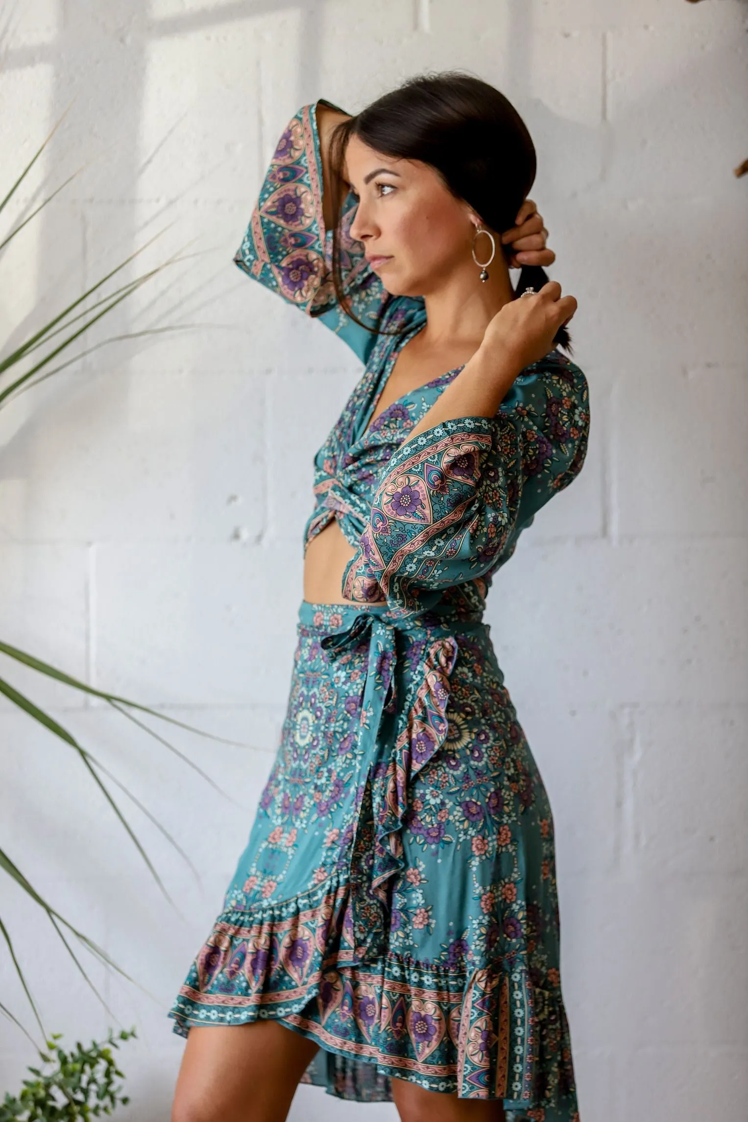 Bahama Wrap Top - Sage Green