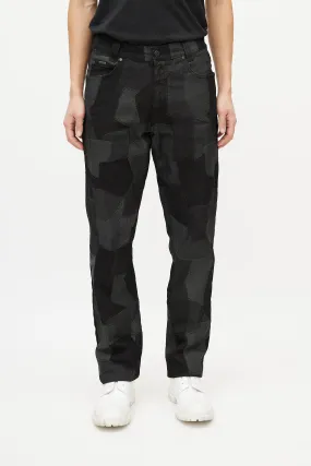 Black & Grey Patchwork Slim Jean