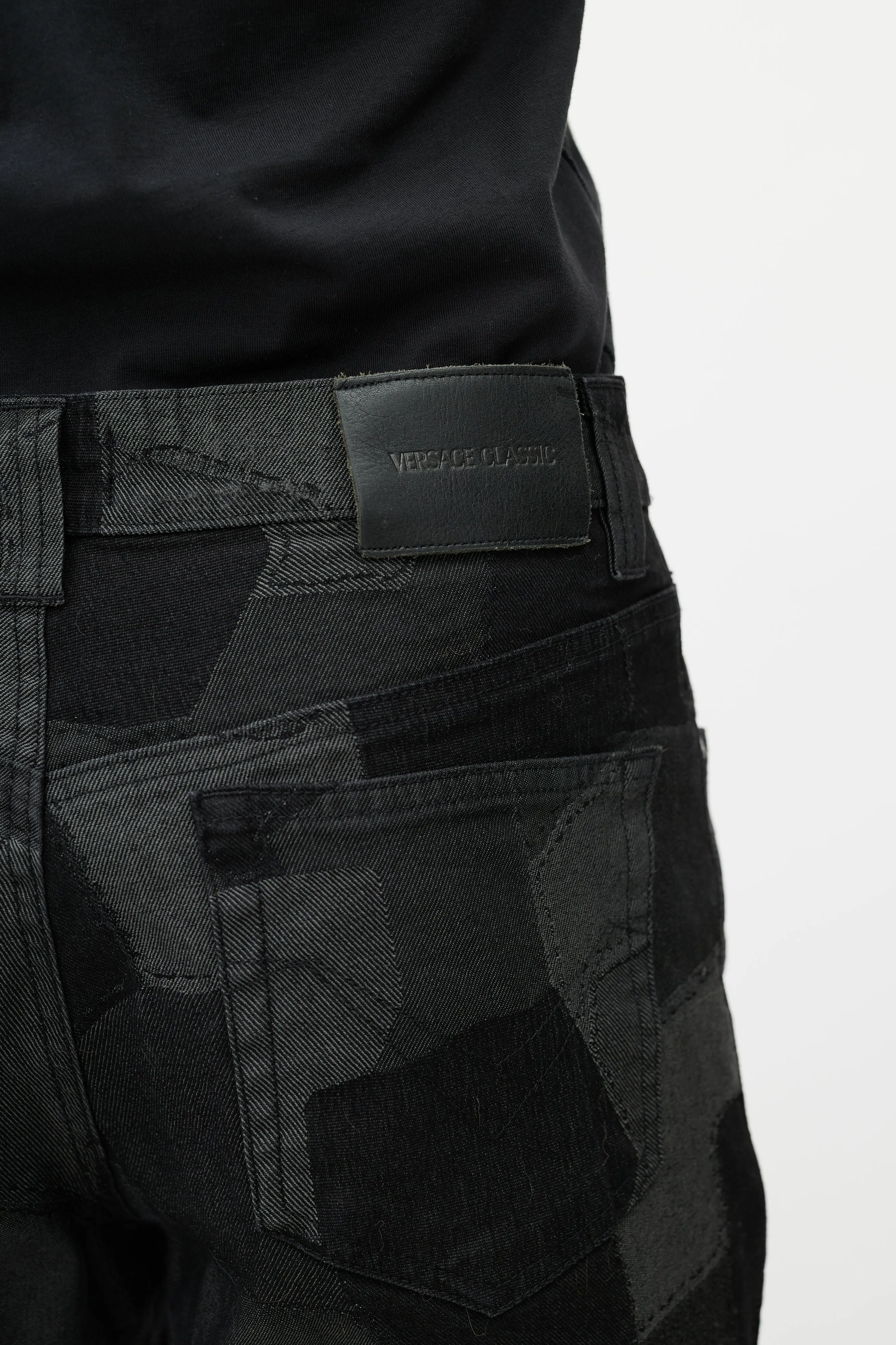Black & Grey Patchwork Slim Jean