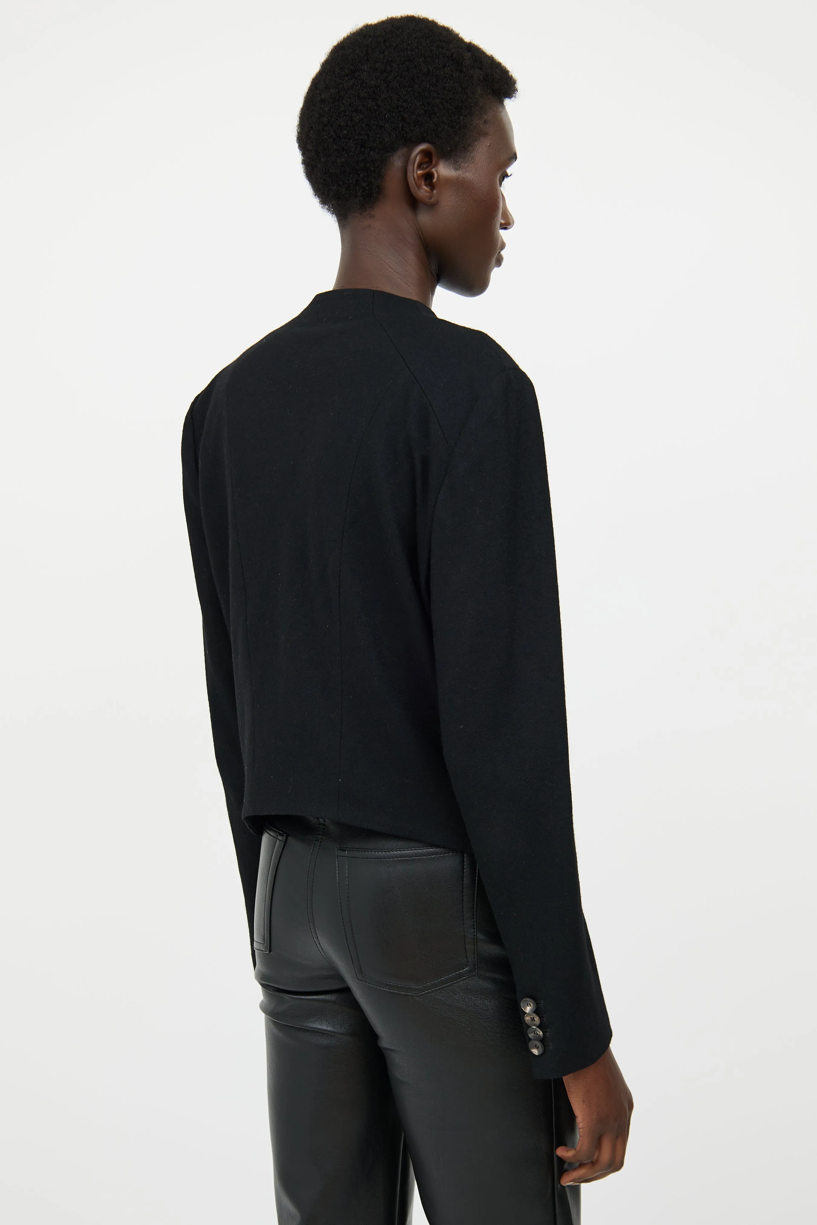 Black Cross Over Buckle Jacket