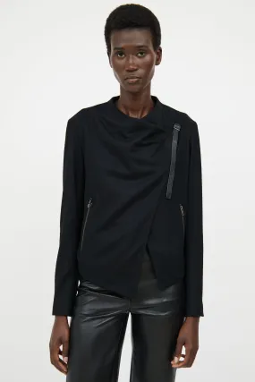 Black Cross Over Buckle Jacket