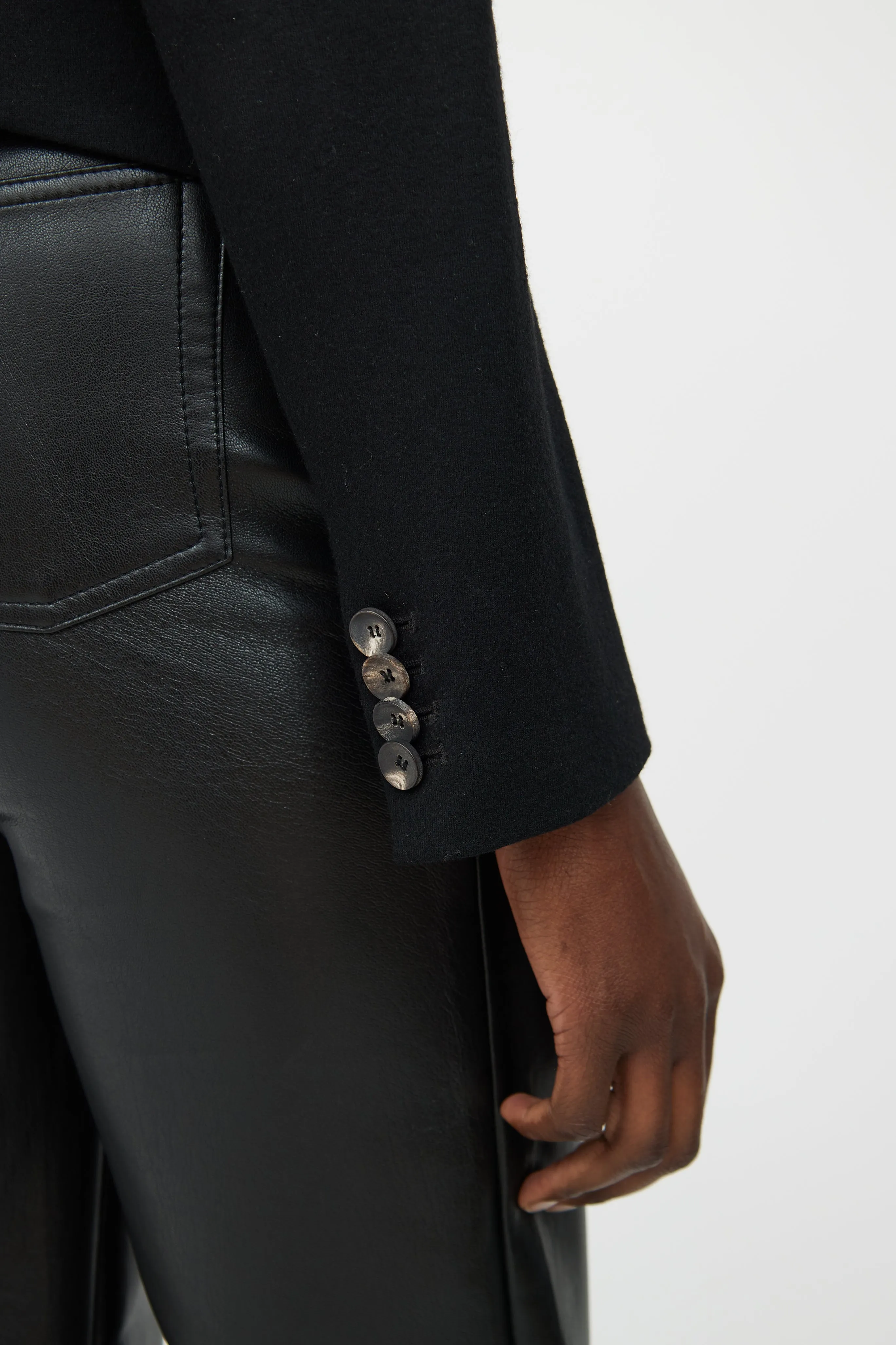 Black Cross Over Buckle Jacket