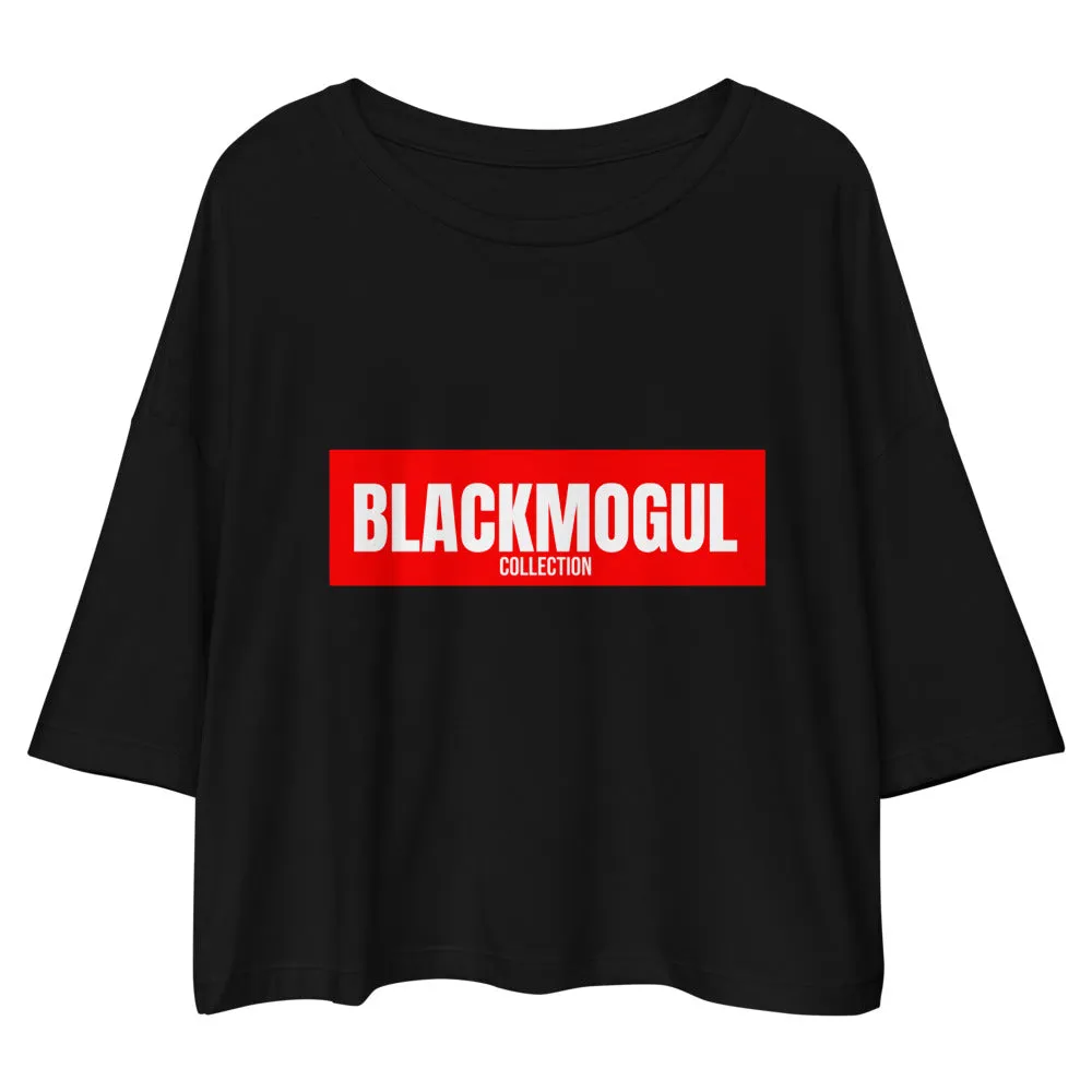 Black Mogul Supreme Loose drop shoulder crop top