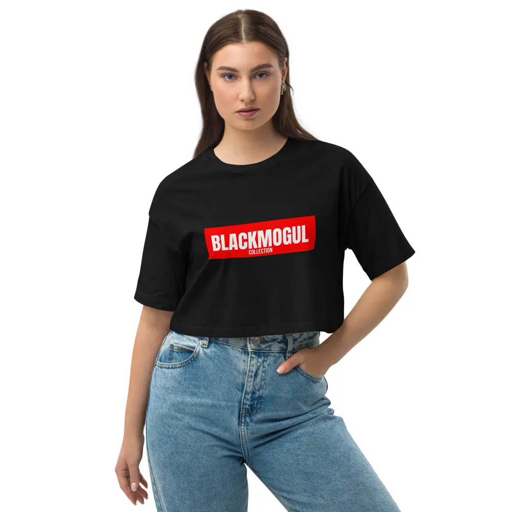 Black Mogul Supreme Loose drop shoulder crop top
