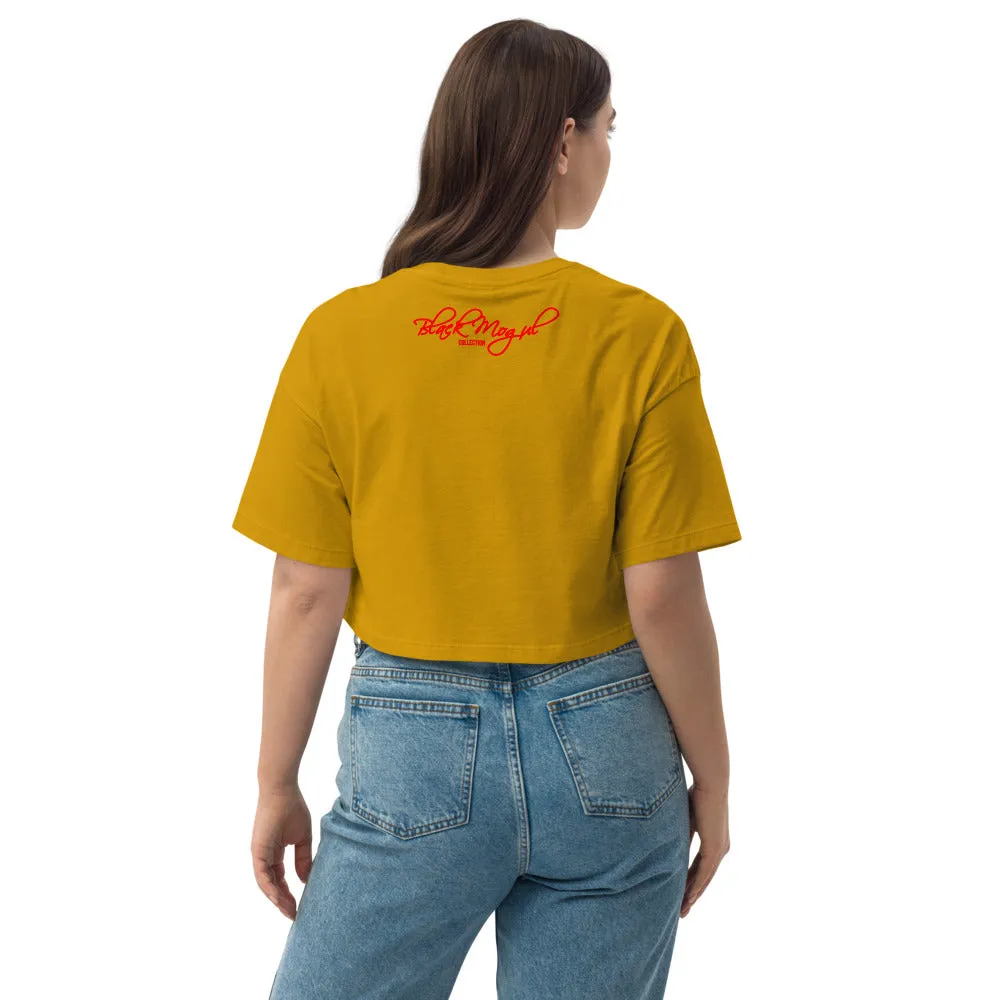 Black Mogul Supreme Loose drop shoulder crop top