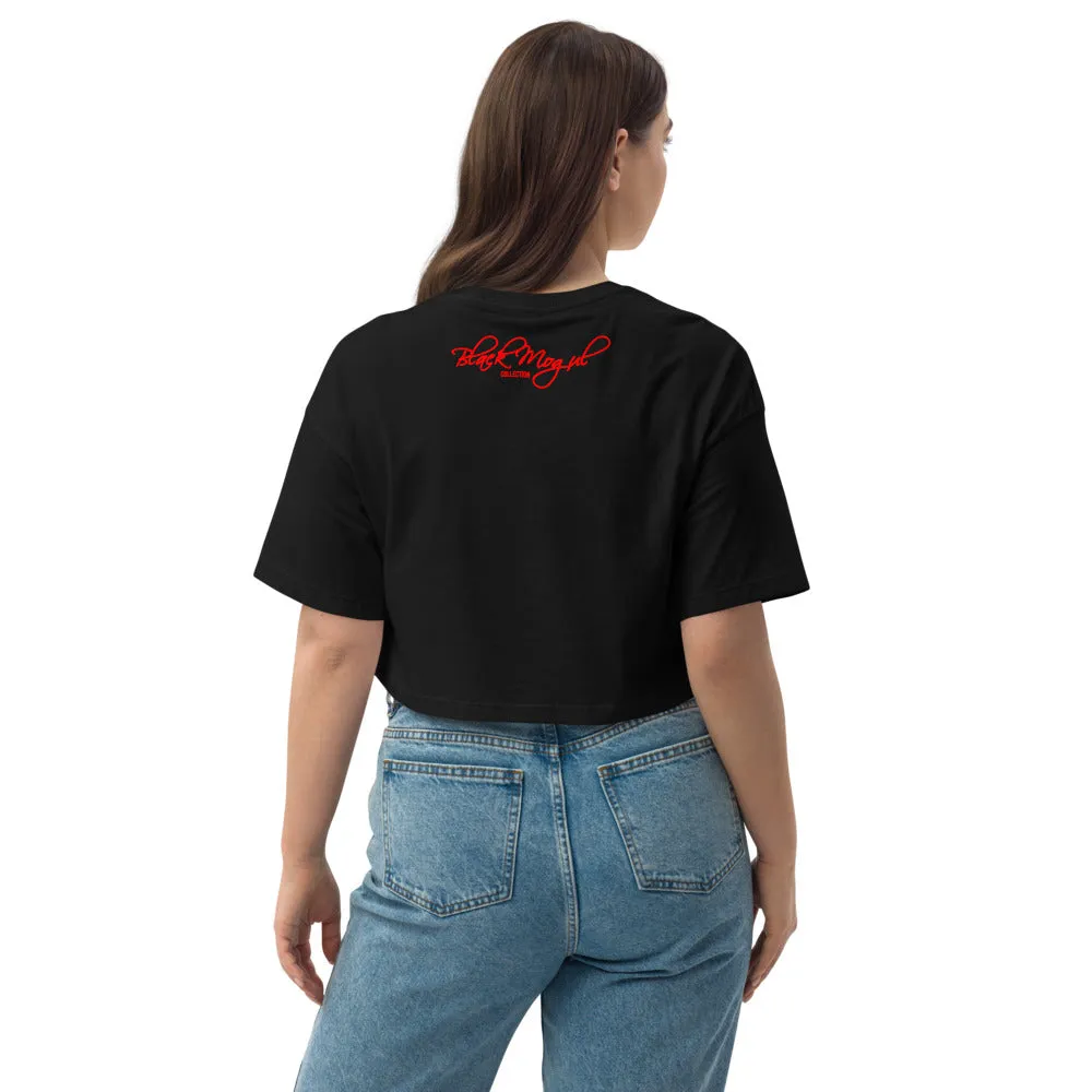 Black Mogul Supreme Loose drop shoulder crop top