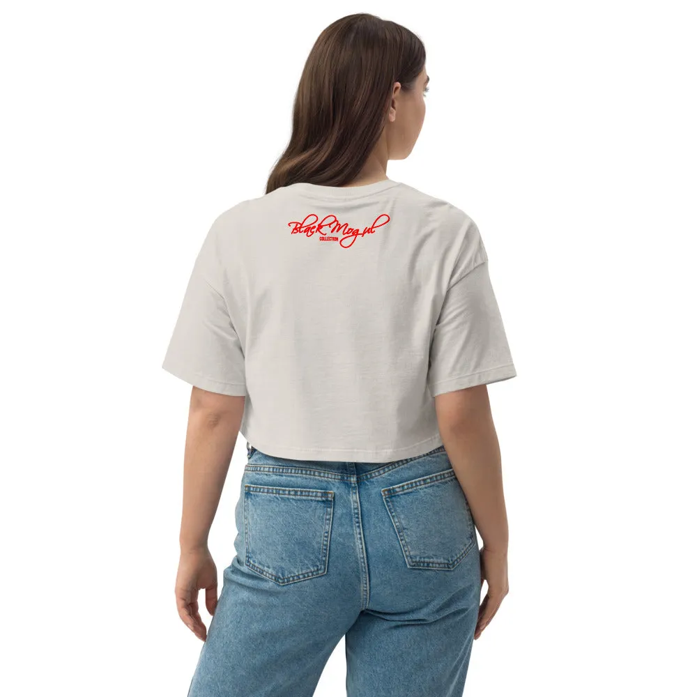 Black Mogul Supreme Loose drop shoulder crop top