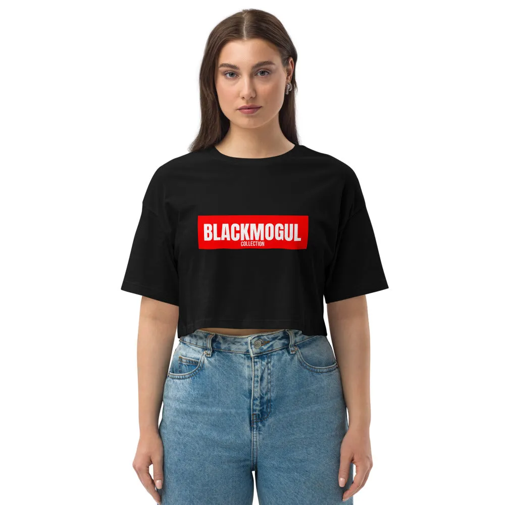 Black Mogul Supreme Loose drop shoulder crop top