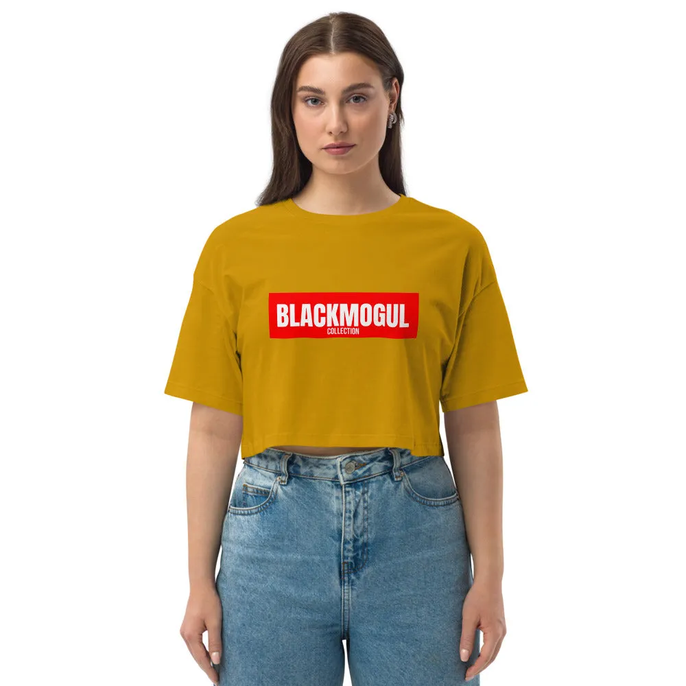 Black Mogul Supreme Loose drop shoulder crop top