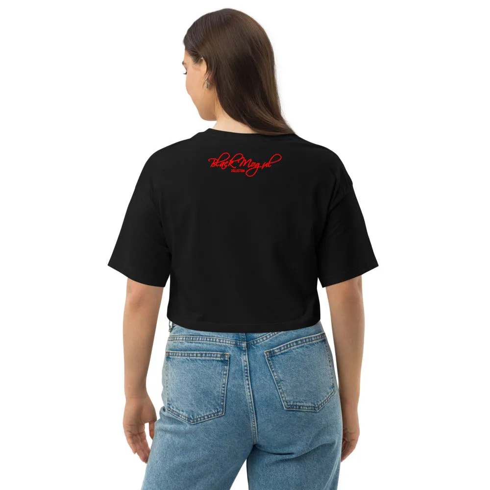 Black Mogul Supreme Loose drop shoulder crop top