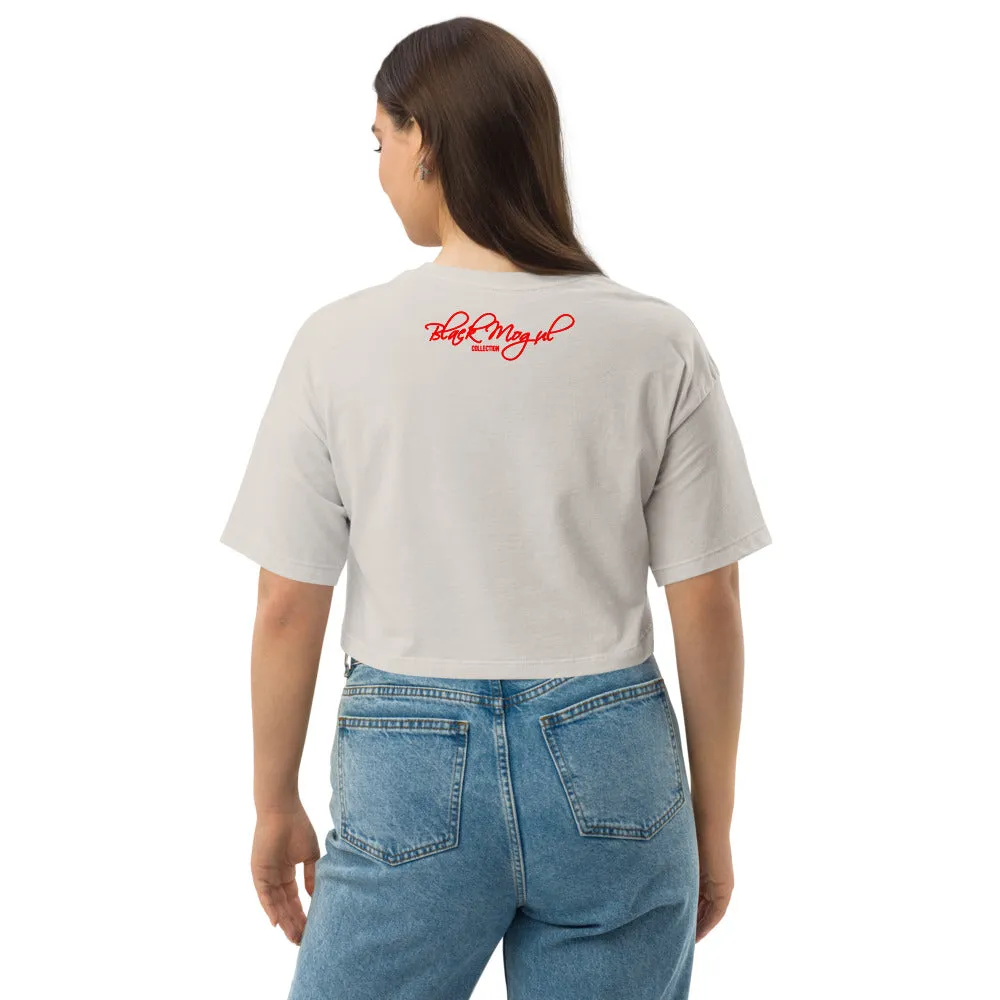 Black Mogul Supreme Loose drop shoulder crop top