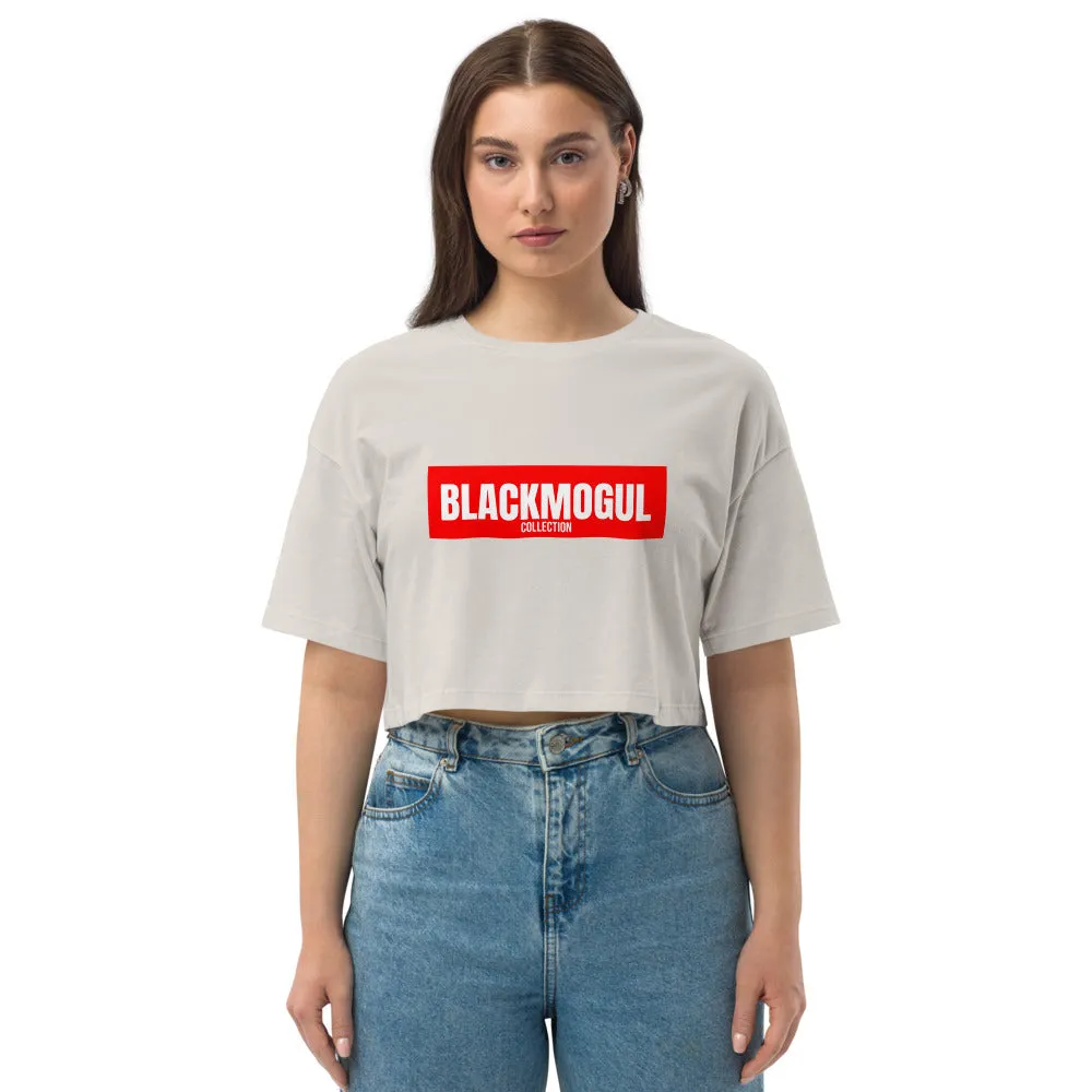 Black Mogul Supreme Loose drop shoulder crop top