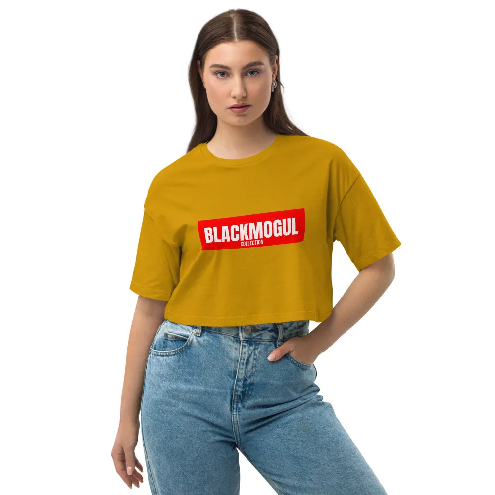 Black Mogul Supreme Loose drop shoulder crop top