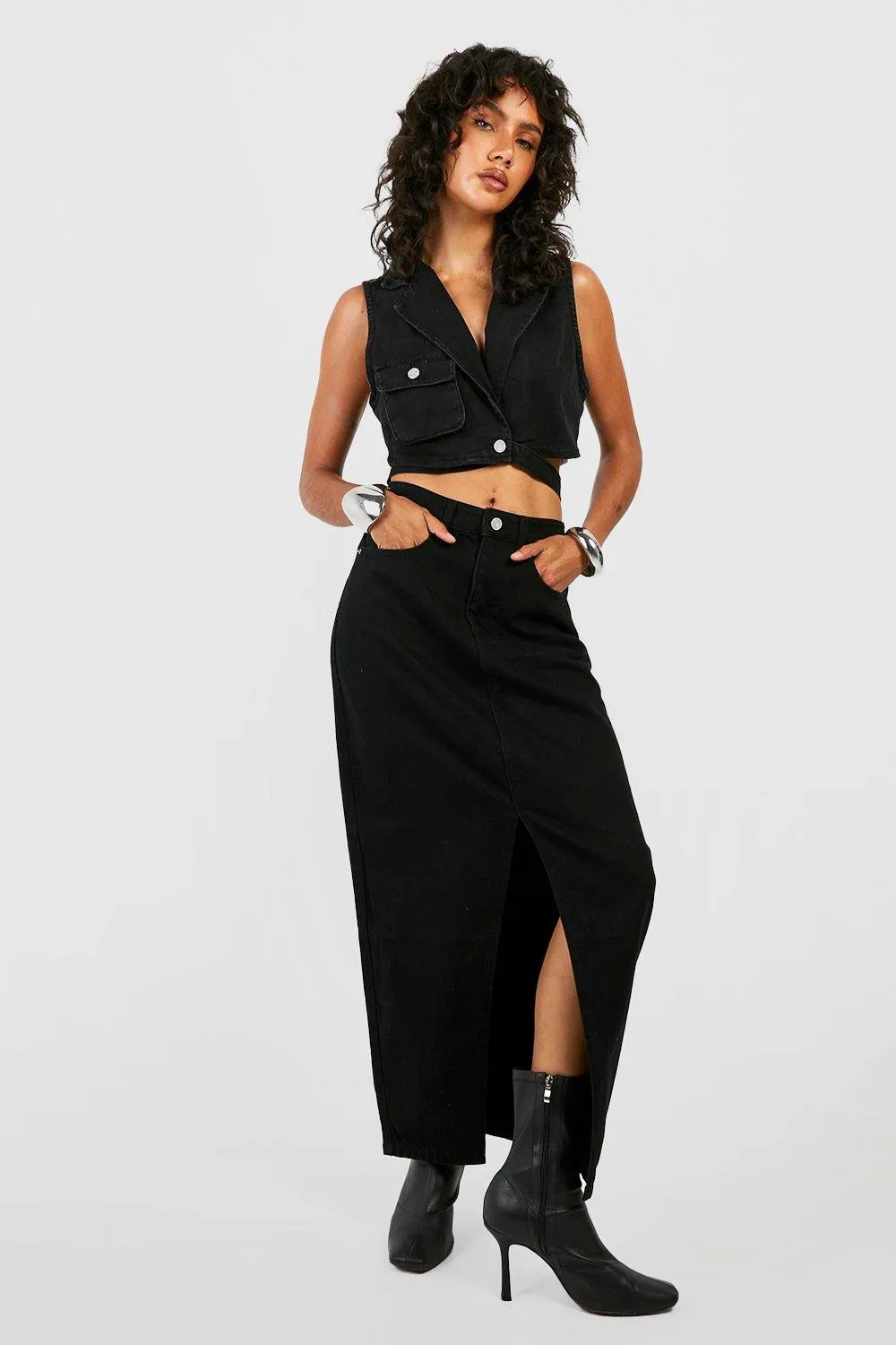 Boohoo Crop Top Vest Black