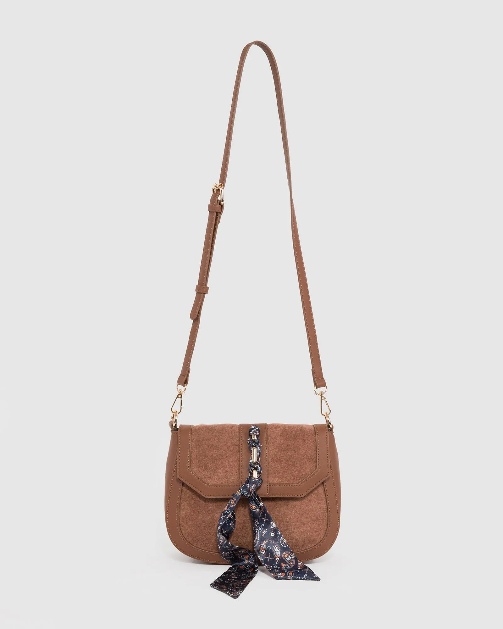 Brown Aria Scarf Crossbody Bag