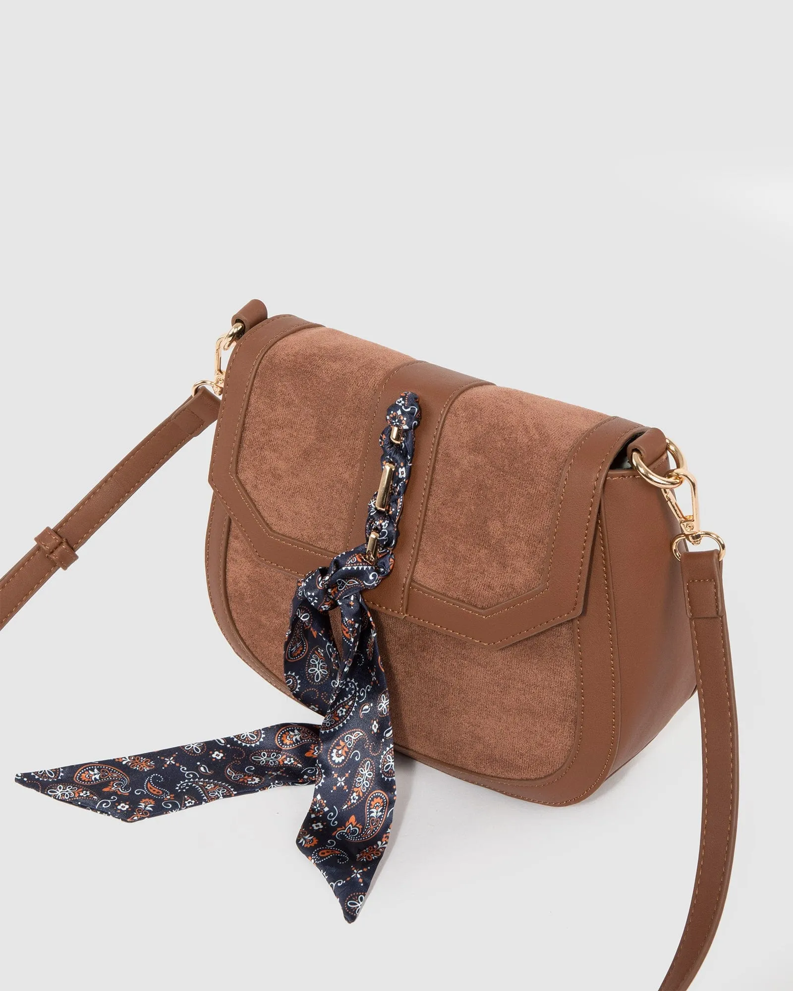 Brown Aria Scarf Crossbody Bag