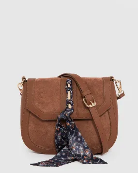 Brown Aria Scarf Crossbody Bag