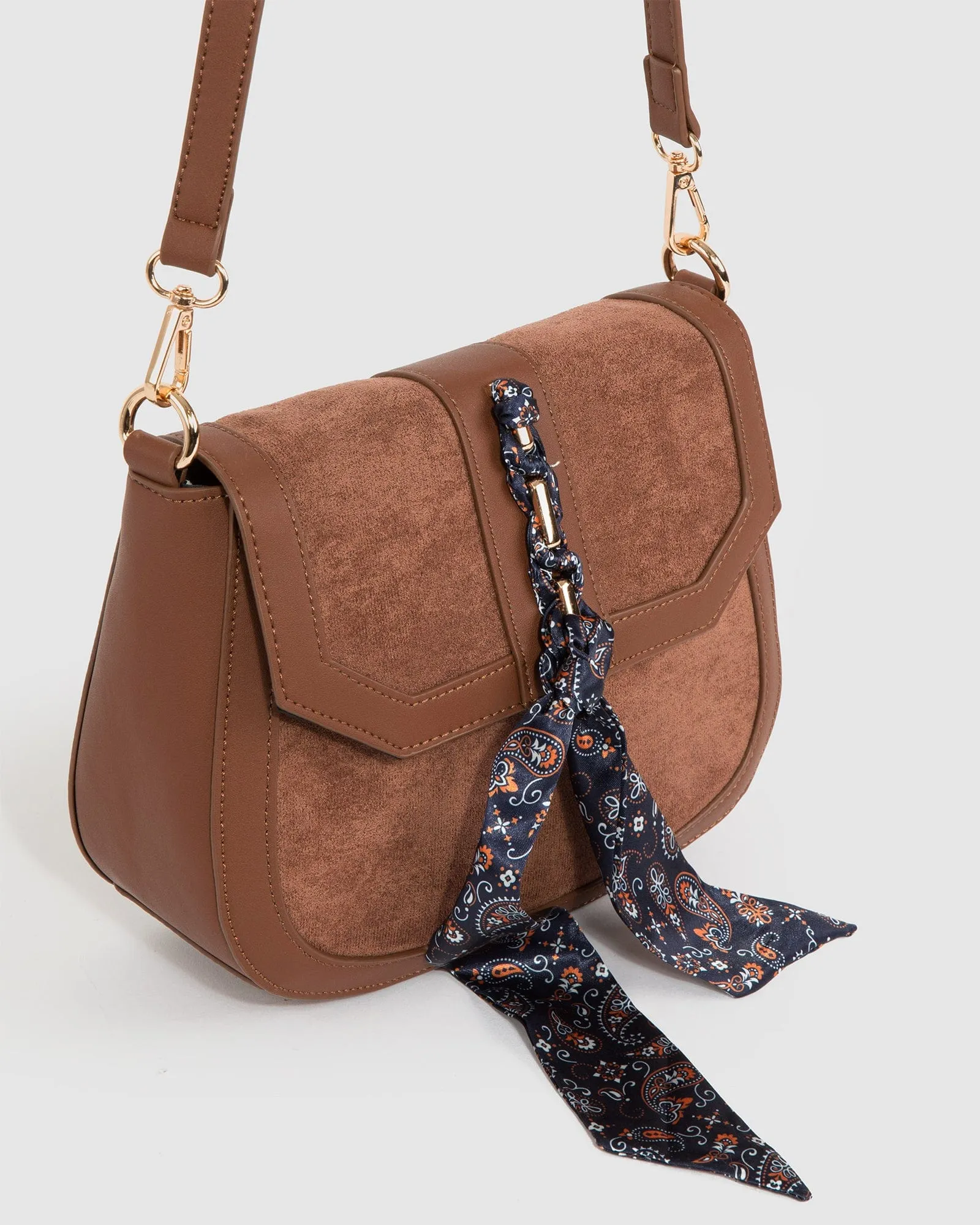 Brown Aria Scarf Crossbody Bag