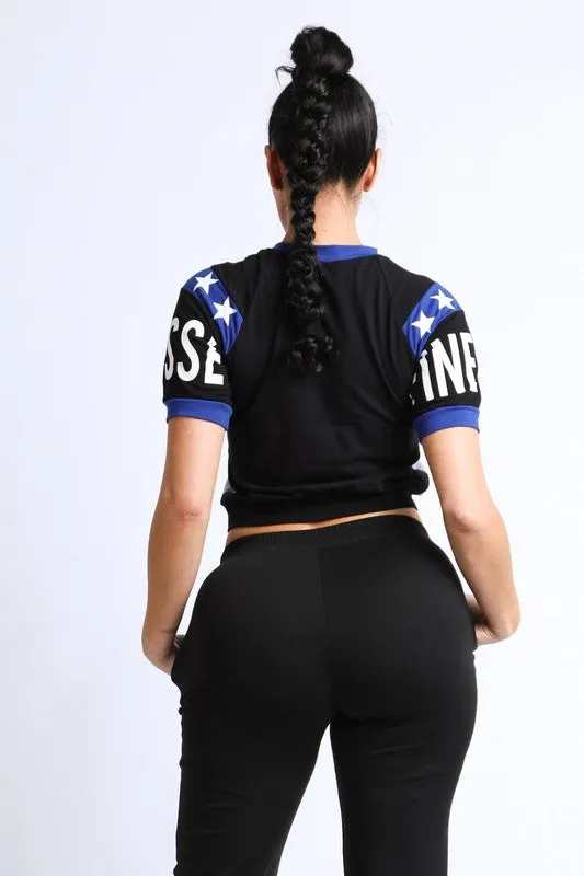 Dripped in Finesse Crop Top -Blue