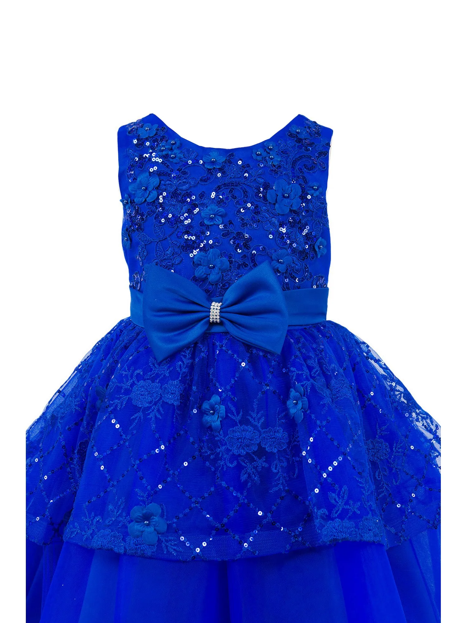 Girls Multi Color Lala & Erina Sequin Ribbon Adorned Flower Girl Dress 2-12
