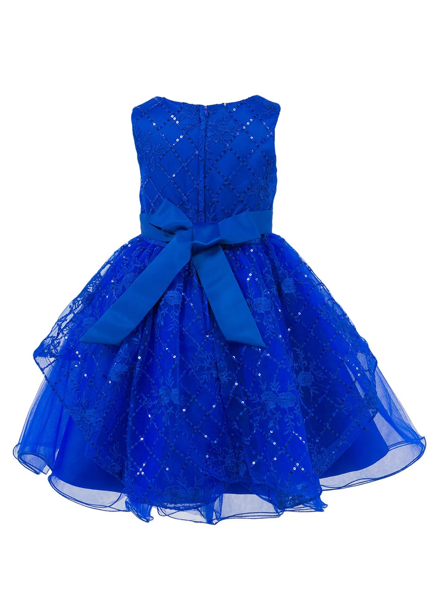 Girls Multi Color Lala & Erina Sequin Ribbon Adorned Flower Girl Dress 2-12
