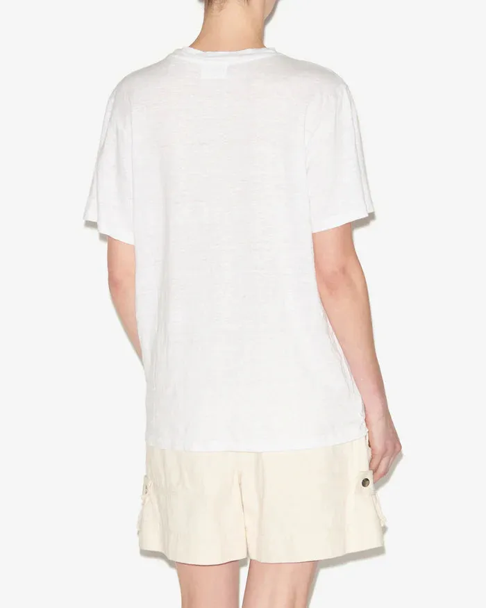 Isabel Marant Zewel T-Shirt in White and Light Gold