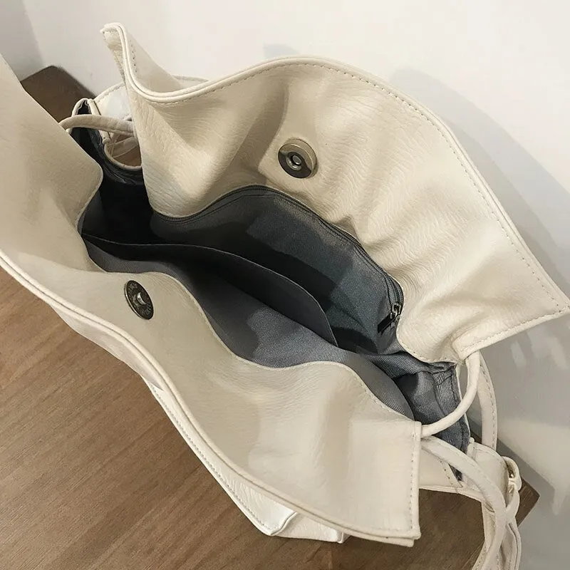 Kpop Casual Crossbody Bags for Women messenger bag Soft PU Leather Female Bucket Shoulder Bag Large Capacity Handbag Bolsa Totes
