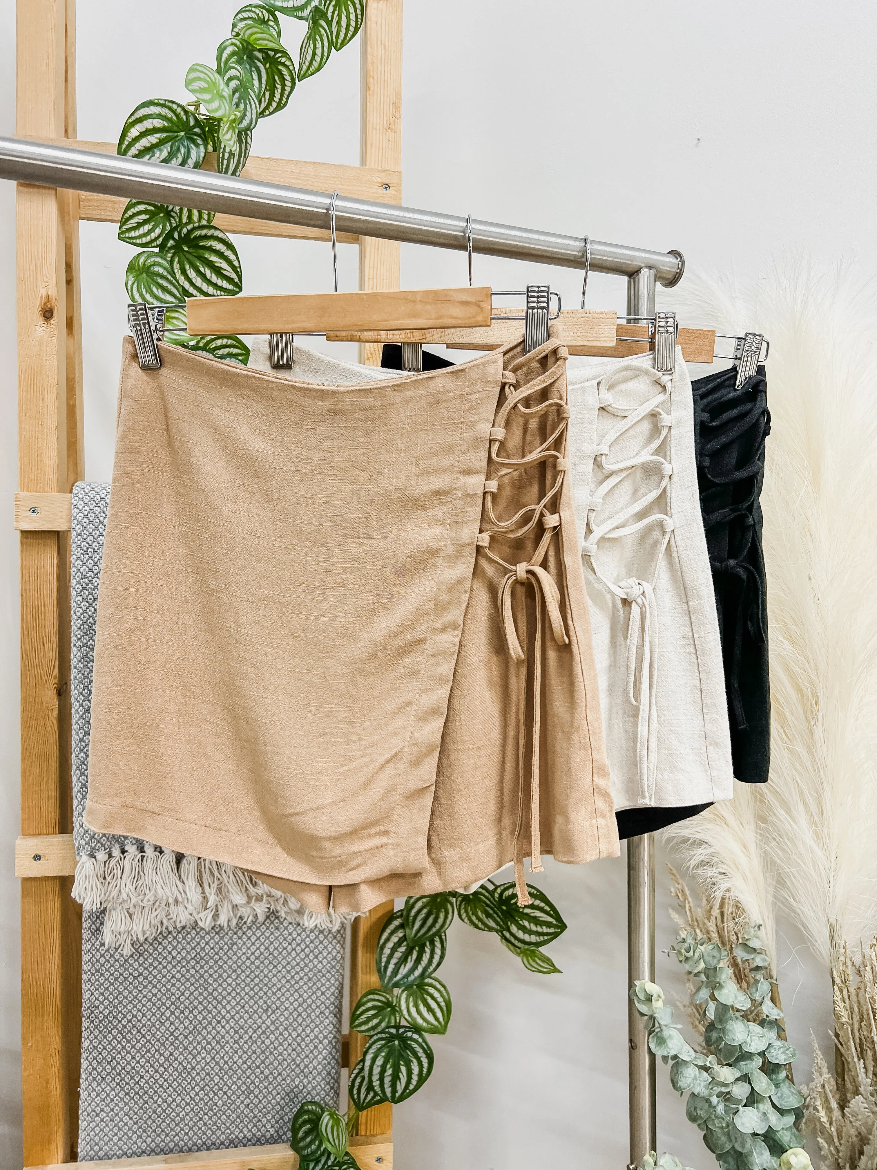 Madelyn Wrap Tie Linen Skirt