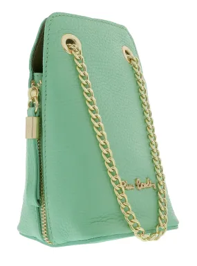 Pierre Cardin Tiffany Leather Curved Structured Chain Crossbody Bag