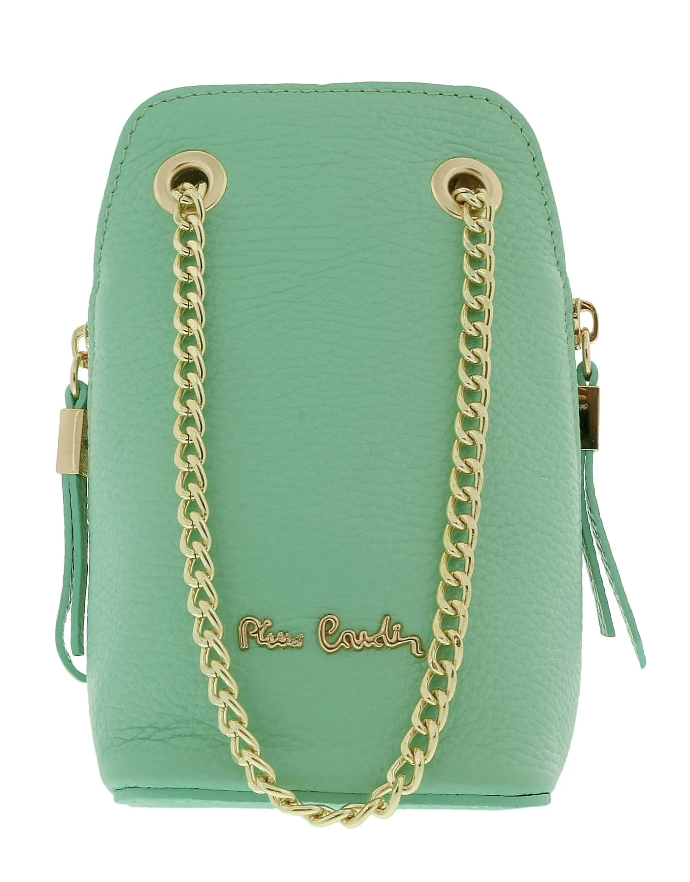 Pierre Cardin Tiffany Leather Curved Structured Chain Crossbody Bag