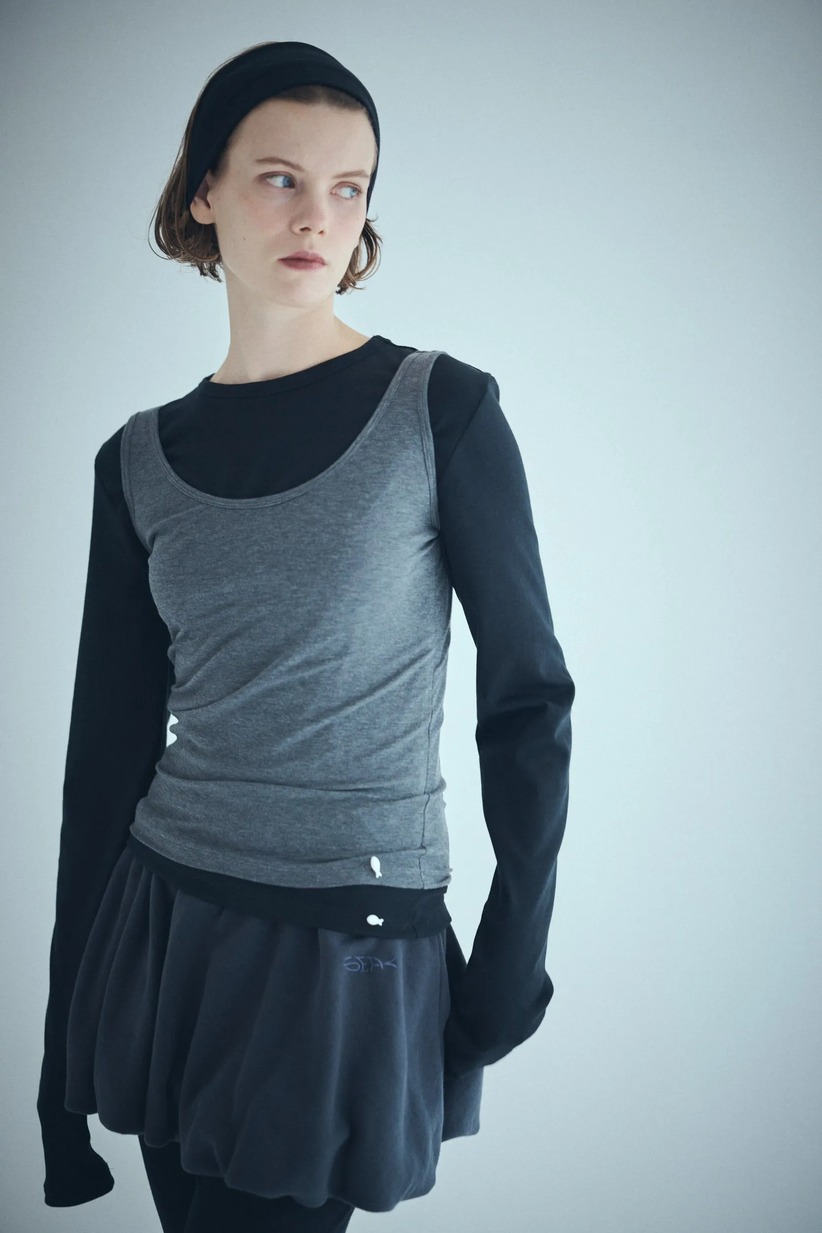 SEA SARDINE SWEAT VOLUME MINI SKIRT
