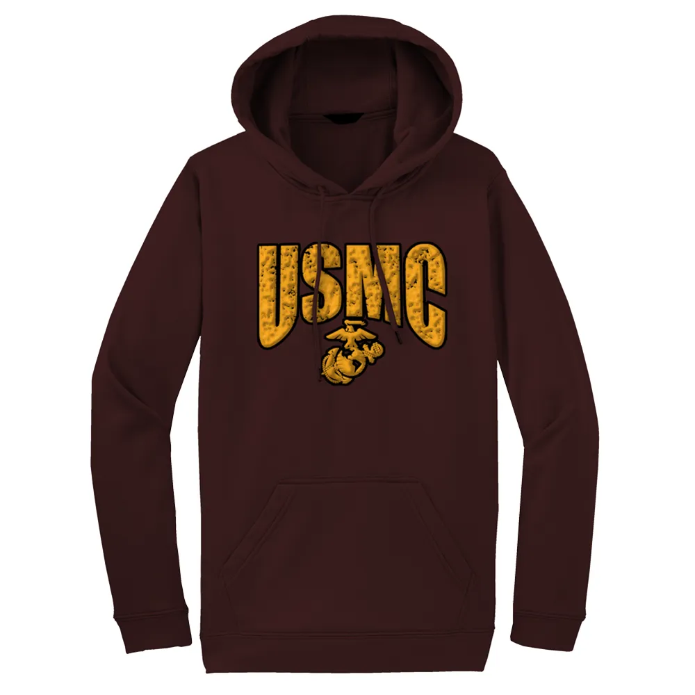 USMC Puff Adult USMC Hoodie-Maroon