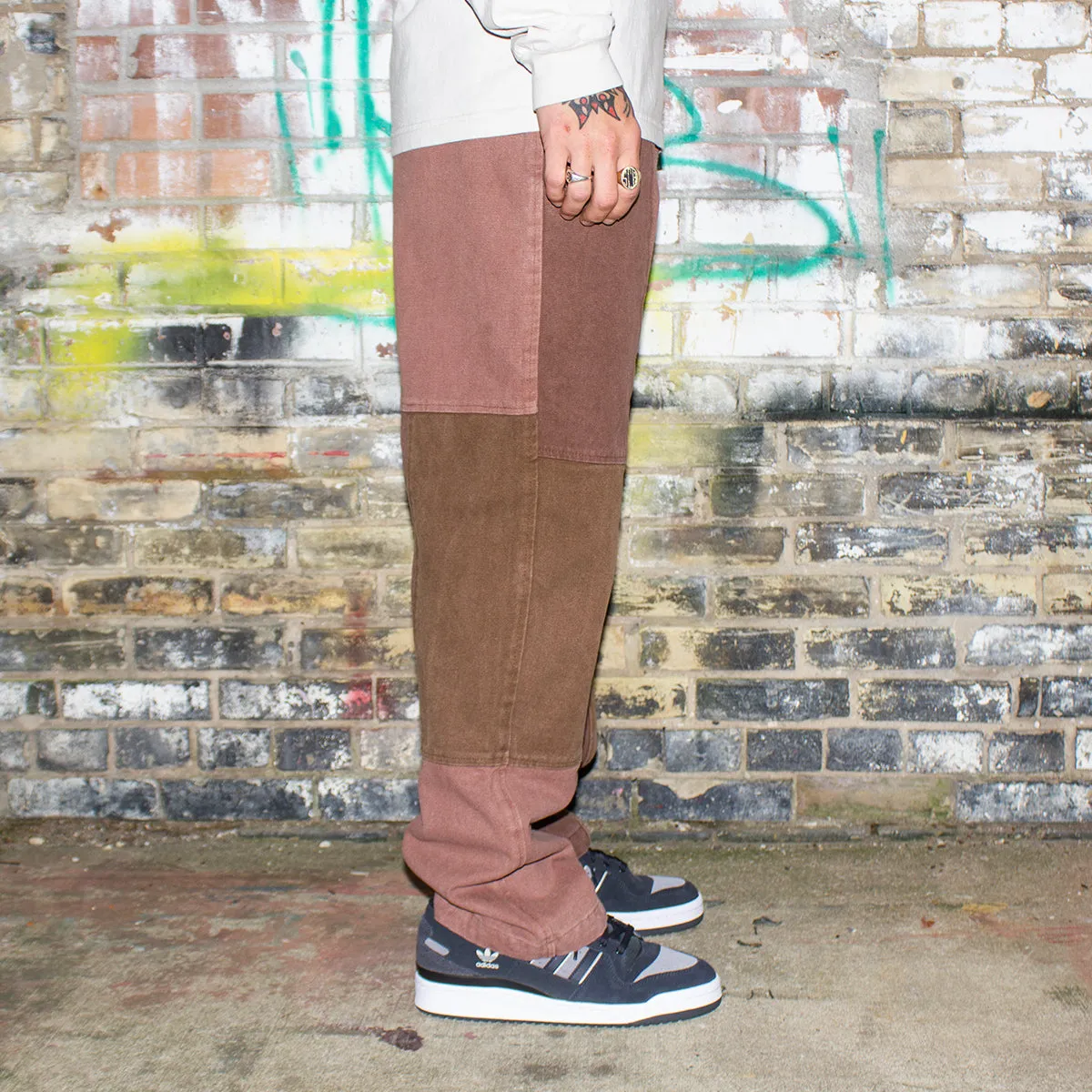 Washed Canvas Patchwork Pants