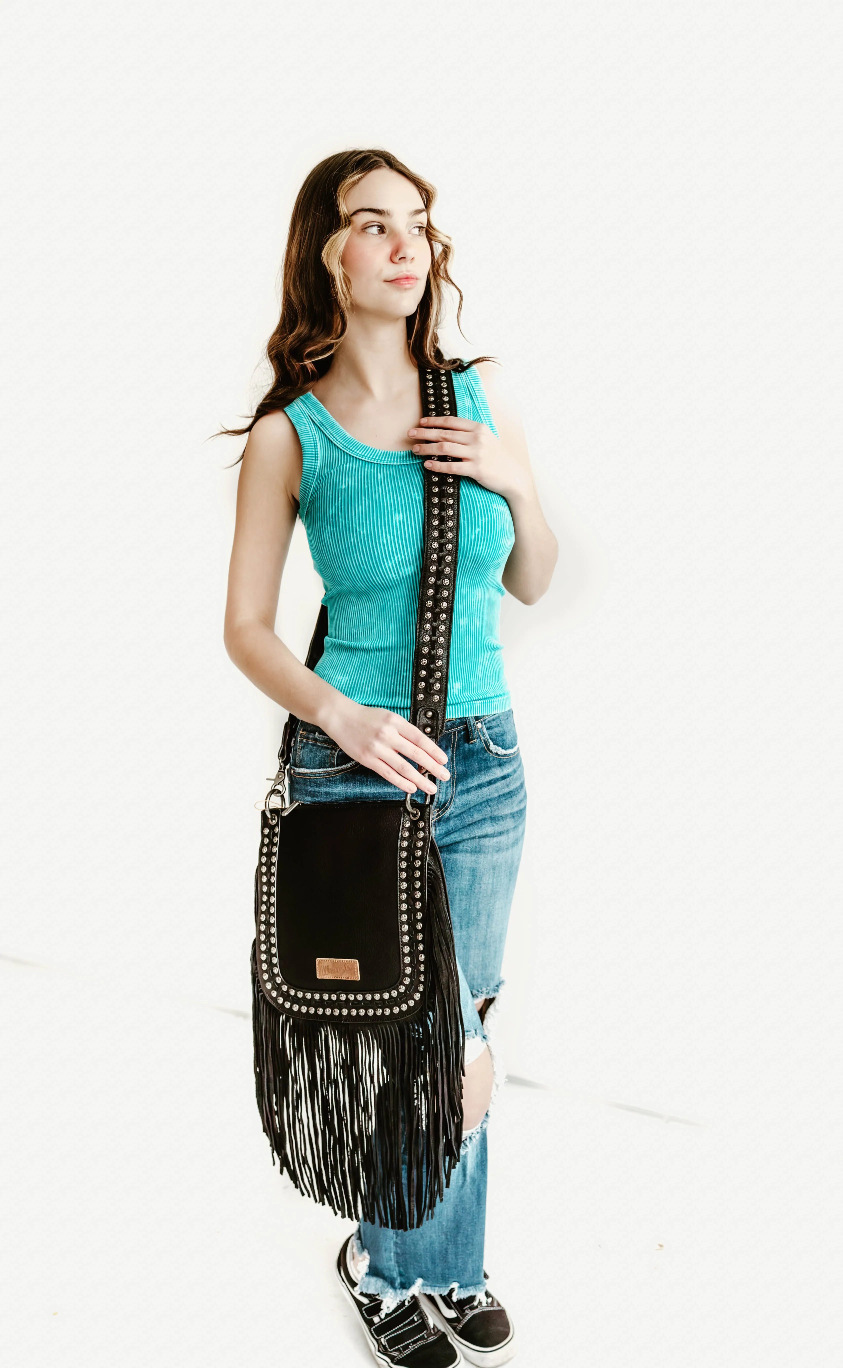 Wrangler Rivets Fringe Concealed Carry Crossbody
